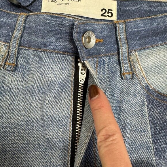 Rag &‎ Bone Miramar Stretch Nina Cigarette Pants Byron Wash Patchwork Size 25 - Picture 8 of 15
